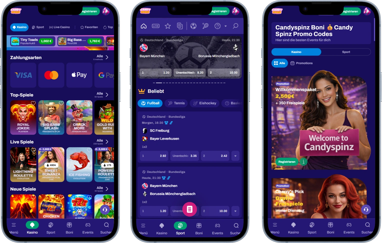 CandySpinz Casino am Smartphone