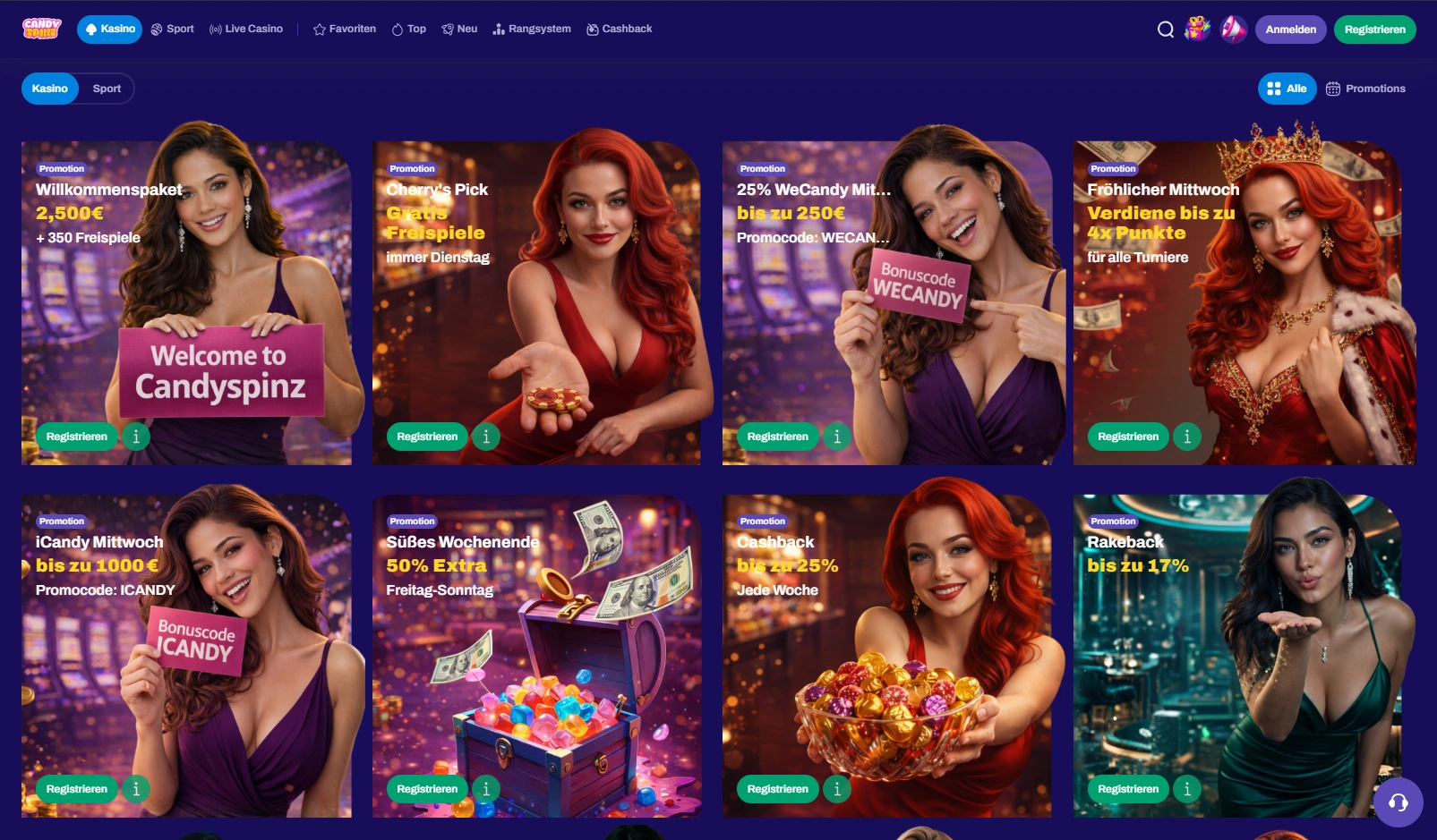 CandySpinz Casino Boni und Aktionen